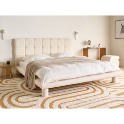 Łóżko Boucle CRESSAT 180 x 200 cm Złamana biel