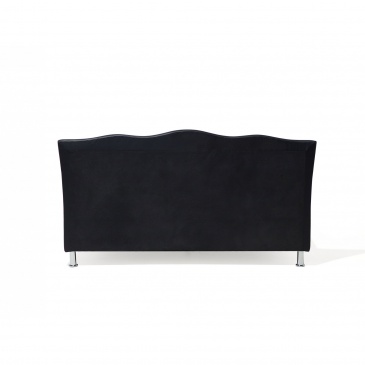 Łóżko czarne skóra ekologiczna 140 x 200 cm METZ