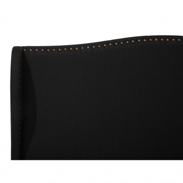 Łóżko czarne tapicerowane 160 x 200 cm Collina
