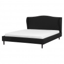Łóżko czarne tapicerowane 180 x 200 cm Collina BLmeble