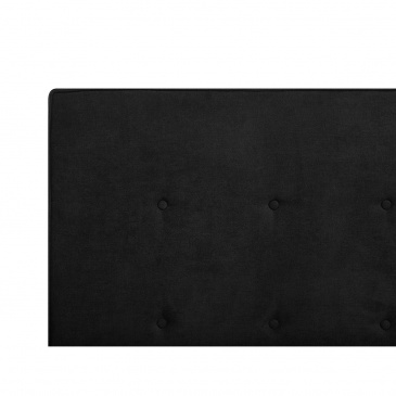 Łóżko czarne tapicerowane ze stelażem 180 x 200 cm AMBASSADOR