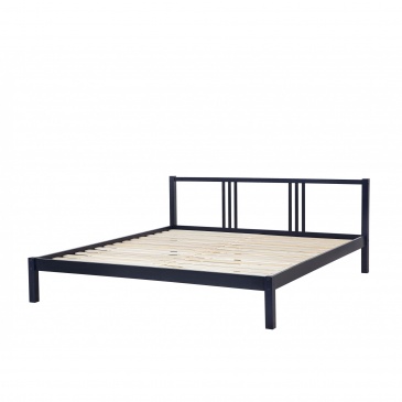 Łóżko drewniane 160 x 200 cm ciemnoniebieskie VANNES