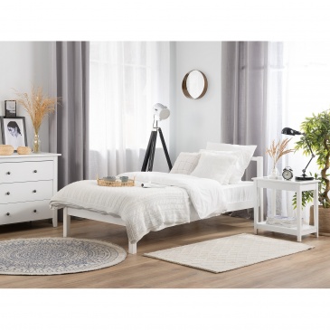 Łóżko drewniane 90 x 200 cm białe VANNES