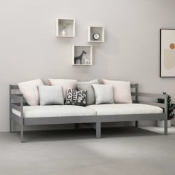 łóżko dzienne, szare, lite drewno sosnowe, 90x200 cm