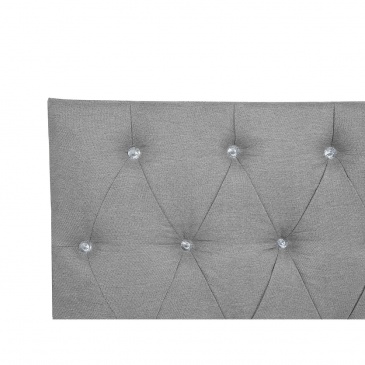 Łóżko kontynentalne tapicerowane jasnoszare 180 x 200 cm DUCHESS