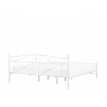 Łóżko metalowe 140 x 200 cm białe RODEZ