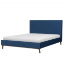 Łóżko niebieskie tapicerowane 160 x 200 cm BAYONNE
