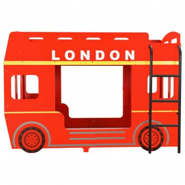 Łóżko piętrowe w kształcie autobusu z Londynu, MDF, 90x200 cm