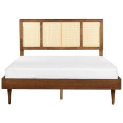 łóżko rattan auray 160 x 200 cm brązowy