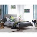 Łóżko szare tapicerowane 160 x 200 cm BAYONNE