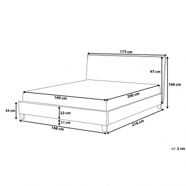 Łóżko tapicerowane beżowe 160 x 200 cm SENNEZ
