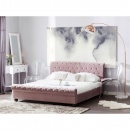 Łóżko welurowe 140 x 200 cm różowe AVALLON
