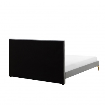 Łóżko welurowe 140 x 200 cm szare LIMOUX