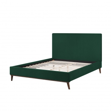 Łóżko welurowe 160 x 200 cm zielone BAYONNE