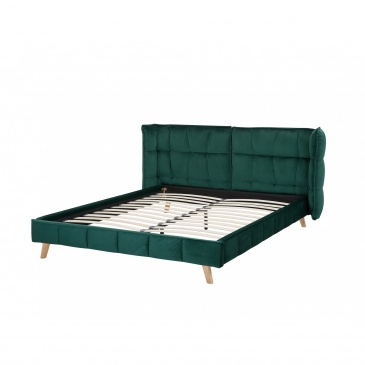 Łóżko welurowe 160 x 200 cm zielone SENLIS