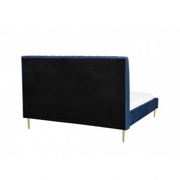 Łóżko welurowe 180 x 200 cm niebieskie MARVILLE