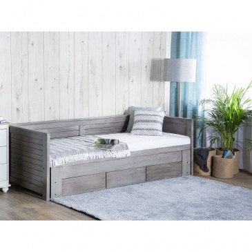 Łóżko wysuwane drewniane 90 x 200 cm szare CAHOR
