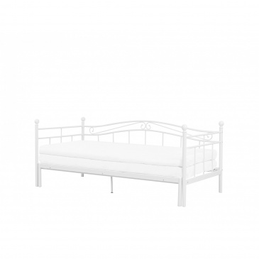 Łóżko wysuwane metalowe 90 x 200 cm białe TULLE