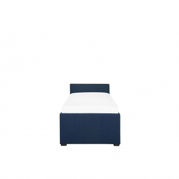 Łóżko wysuwane tapicerowane 80 x 200 cm niebieskie MARMANDE
