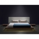 Łóżko z LED 160 x 200 cm brązowe ZEN