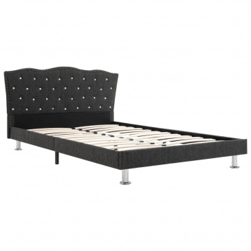 Łóżko z materacem memory, ciemnoszare, tkanina, 140x200 cm