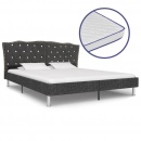 Łóżko z materacem memory, ciemnoszare, tkanina, 160x200 cm