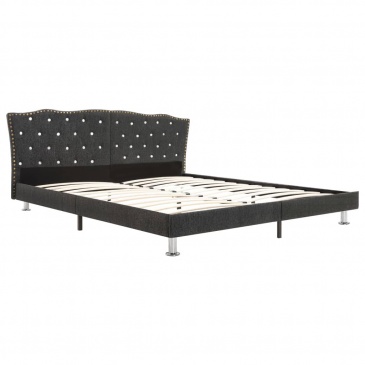 Łóżko z materacem memory, ciemnoszare, tkanina, 160x200 cm