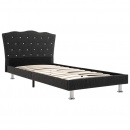 Łóżko z materacem memory, ciemnoszare, tkanina, 90x200 cm