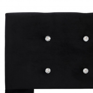 Łóżko z materacem memory, czarne, aksamit, 90 x 200 cm