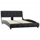 Łóżko z materacem memory, czarne, sztuczna skóra, 120 x 200 cm