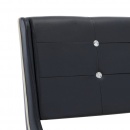 Łóżko z materacem memory, czarne, sztuczna skóra, 140 x 200 cm