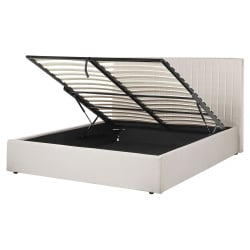 Łóżko z pojemnikiem  VION 160 x 200 cm Beżowy