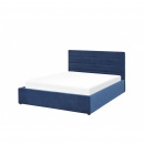 Łóżko z pojemnikiem welurowe 140 x 200 cm ciemnoniebieskie LANDES