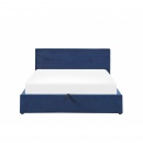 Łóżko z pojemnikiem welurowe 180 x 200 cm ciemnoniebieskie LANDES