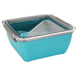 Lunch box divided z widelcem 2,6l         niebieski jasny