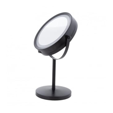 Lusterko do makijażu stojące z podświetleniem led czarne - yoka