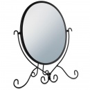 Lusterko lustro kosmetyczne do makijażu stojące metalowe czarne 29 x 32 cm