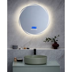 Lustro łazienkowe led tanay wbudowany głośnik bluetooth srebrny
