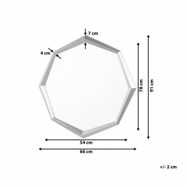 Lustro ścienne 91 x 66 cm srebrne OENO