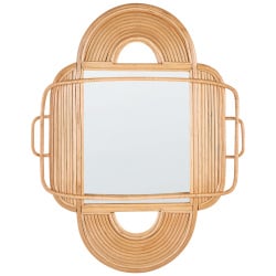 Lustro ścienne alcorn rattan naturalny