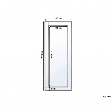 Lustro ścienne srebrne 50 x 130 cm FENIOUX