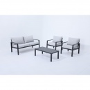 Meble ogrodowe aluminiowe sofa + dwa fotele + stolik
