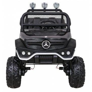 Mercedes benz unimog dla dzieci czarny + napęd 4x4 + pilot + bagażnik + wolny start + mp3 led