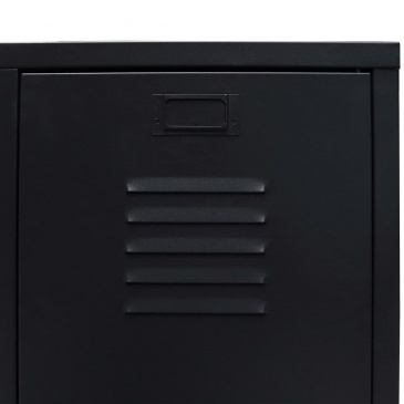 Metalowa szafa w industrialnym stylu, 67 x 35 x 107 cm, czarna