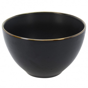 Miseczka ceramiczna, miska obiadowa, do zupy, na zupę, surówkę, przekąski, czarna, 14 cm, 750 ml
