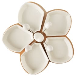 Miseczki na przekąski porcelanowe białe na tacy 28,5 cm 10 el.