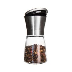 Młynek do mielenia przypraw, do pieprzu i soli, szklany, ręczny