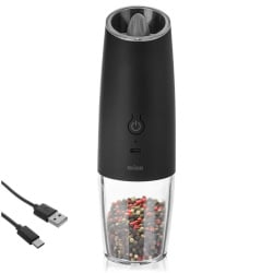 Młynek do pieprzu i soli elektryczny z ładowarką 20 cm
