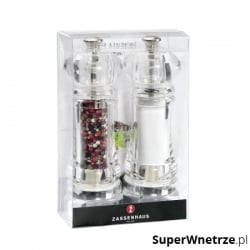 Młynki do soli i pieprzu 18 cm Zassenhaus Berlin przezroczyste