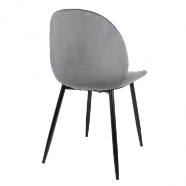 MODESTO krzesło SCOOP szare - welur, metal